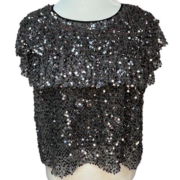 Altar’d State Ruffled Sequins Blouse - Picture 1 of 5